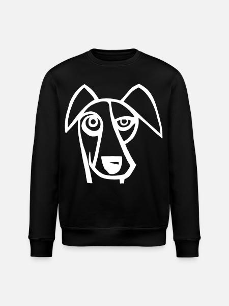 Funny White Dog - Stanley/Stella ROLLER Unisex Organic Sweatshirt - black