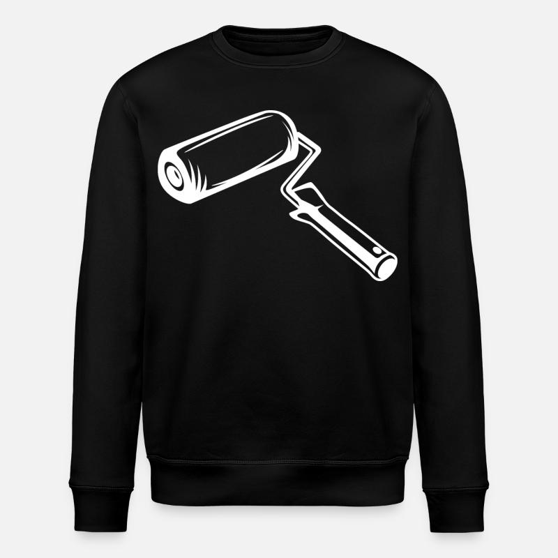 Paint Roller Drawing - Stanley/Stella ROLLER Unisex Organic Sweatshirt - black