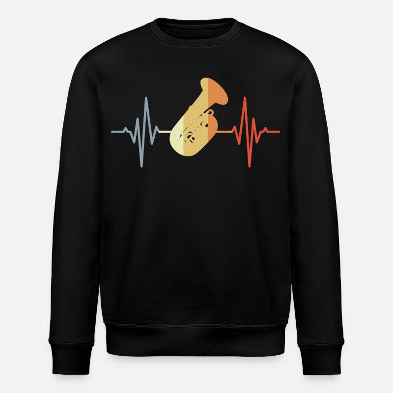 Tuba Herzschlag - Stanley/Stella Unisex Bio-Sweatshirt ROLLER - Schwarz