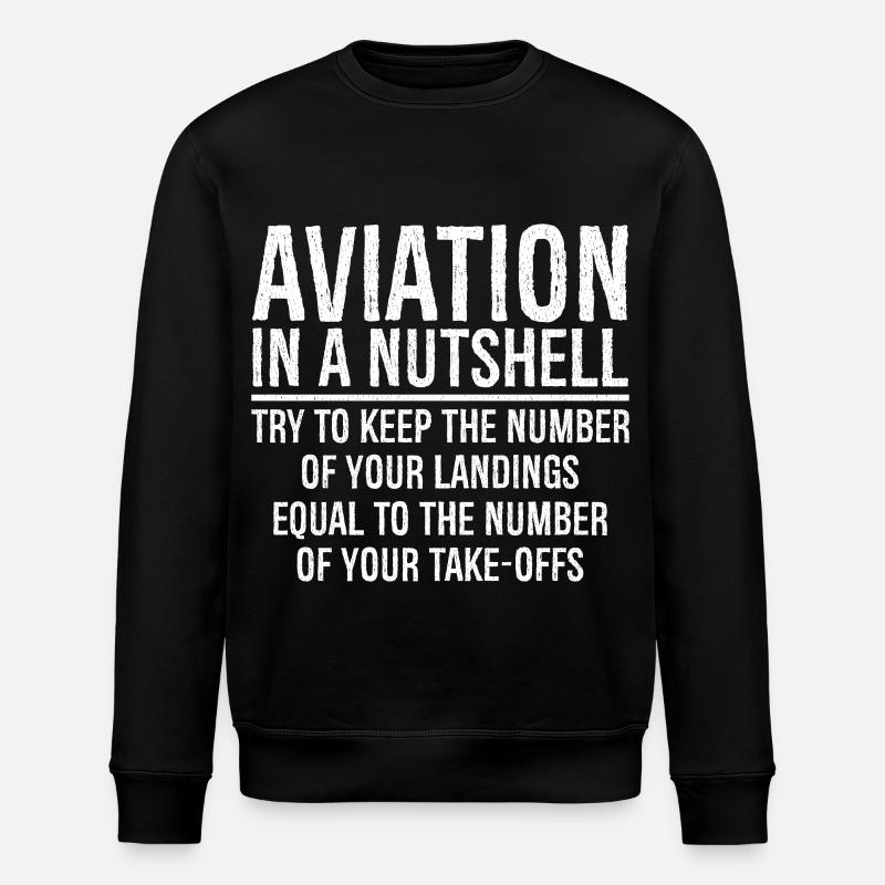 Aviation In A Nutshell Funny - Stanley/Stella ROLLER Unisex Organic Sweatshirt - black