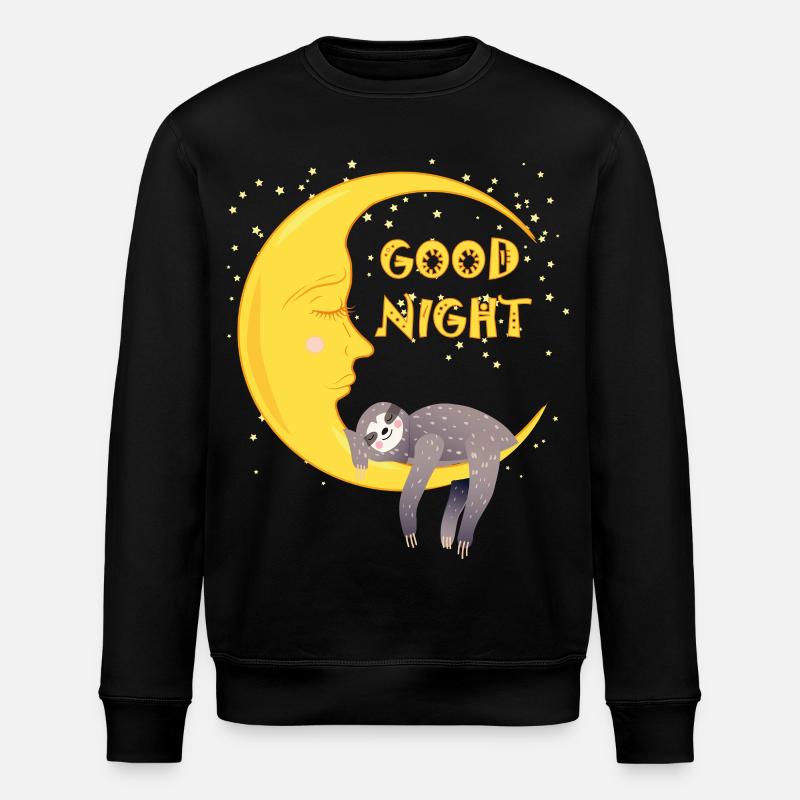 Good Night, Faultier - Stanley/Stella Unisex Bio-Sweatshirt ROLLER - Schwarz