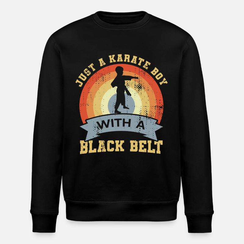 Karate boy with black belt - Stanley/Stella ROLLER Unisex Organic Sweatshirt - black
