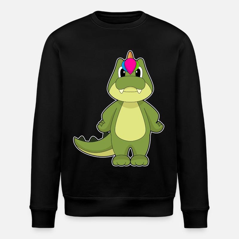 Krokodil Einhorn - Stanley/Stella Unisex Bio-Sweatshirt ROLLER - Schwarz