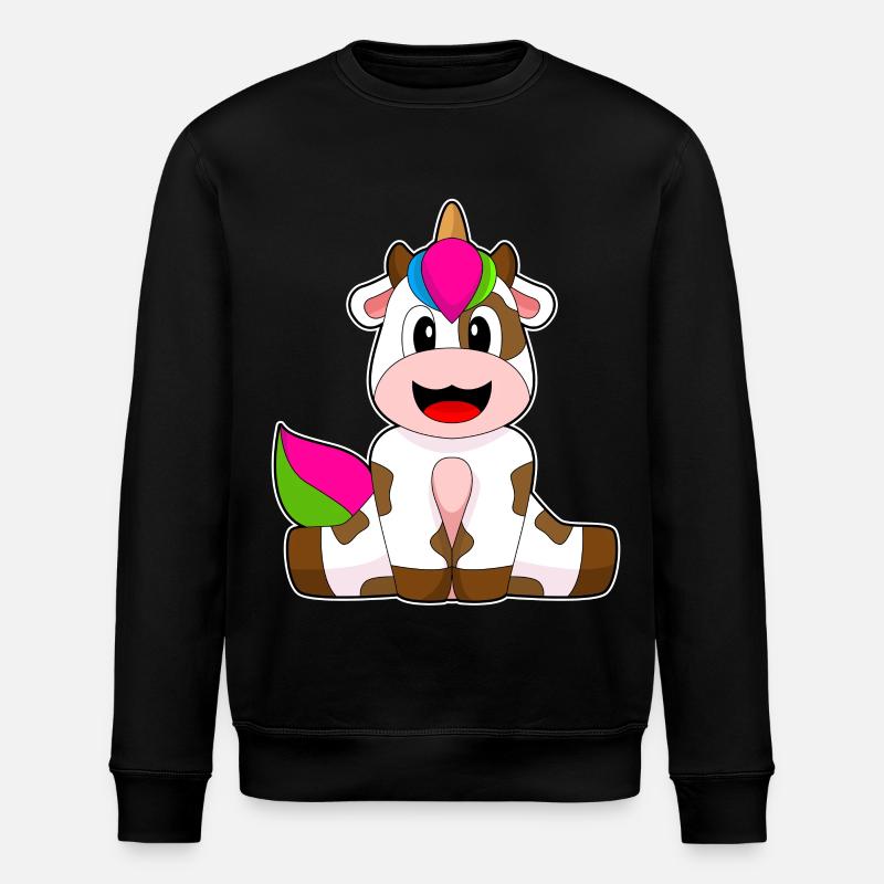 Kuh Einhorn - Stanley/Stella Unisex Bio-Sweatshirt ROLLER - Schwarz