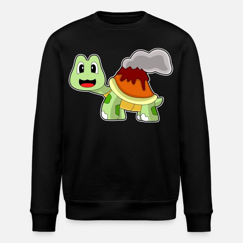 Turtle Volcano - Stanley/Stella ROLLER Unisex Organic Sweatshirt - black