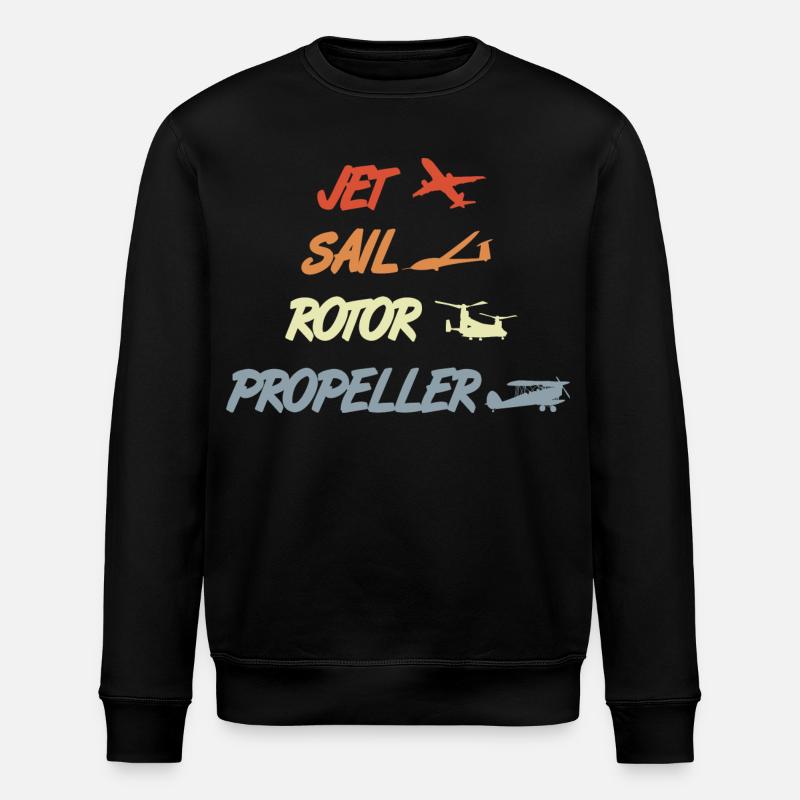 Modèles d’avions rétro - Sweat bio ROLLER Stanley/Stella Unisexe - noir