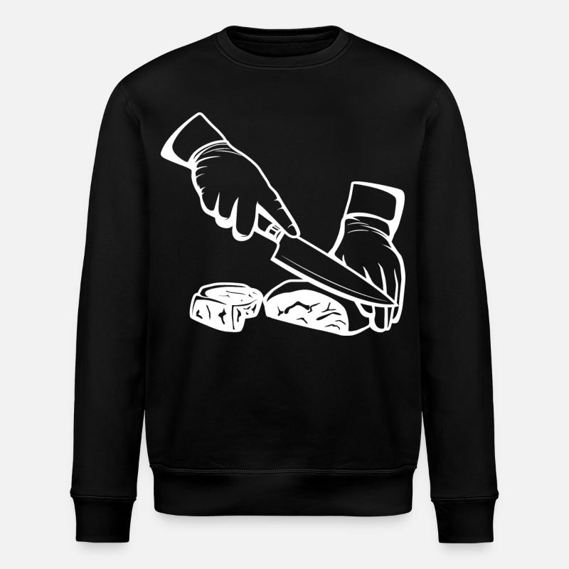 Fleisch schneiden Skizze - Stanley/Stella Unisex Bio-Sweatshirt ROLLER - Schwarz