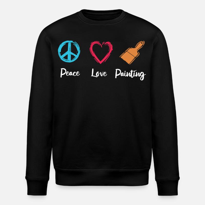 Frieden Liebe Malen - Stanley/Stella Unisex Bio-Sweatshirt ROLLER - Schwarz