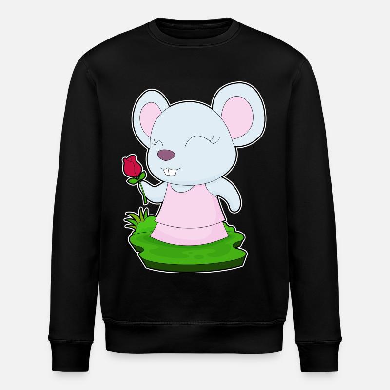 Mouse Rose - Stanley/Stella ROLLER Unisex Organic Sweatshirt - black