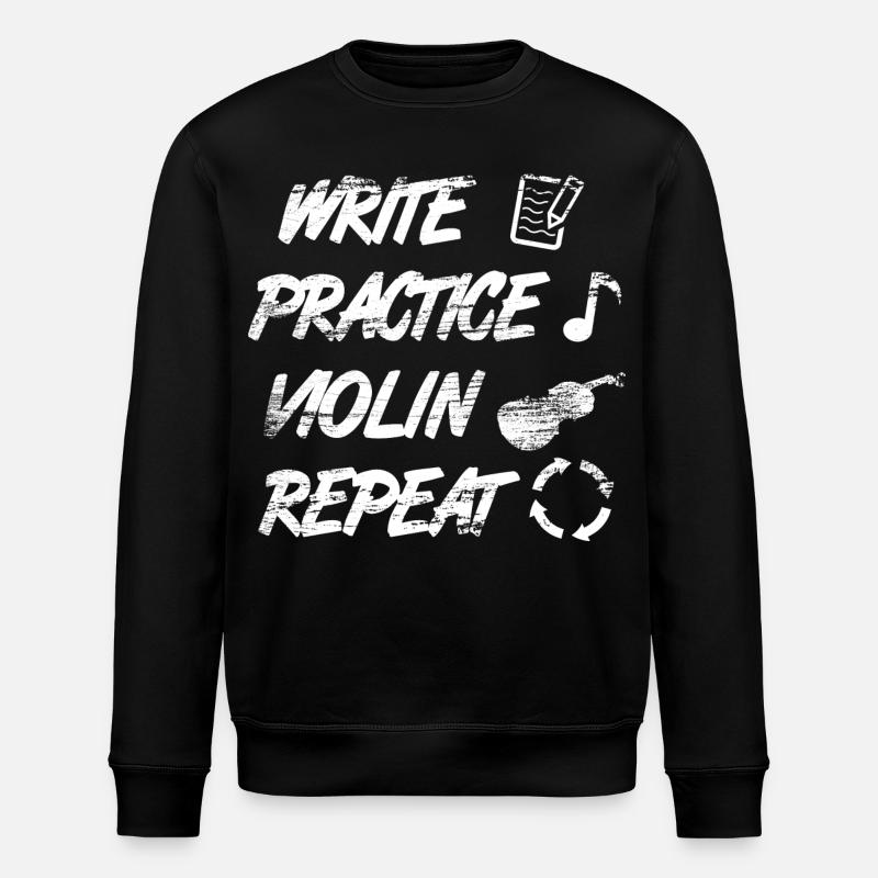 Practice writing, repeat violin - Stanley/Stella ROLLER Unisex Organic Sweatshirt - black