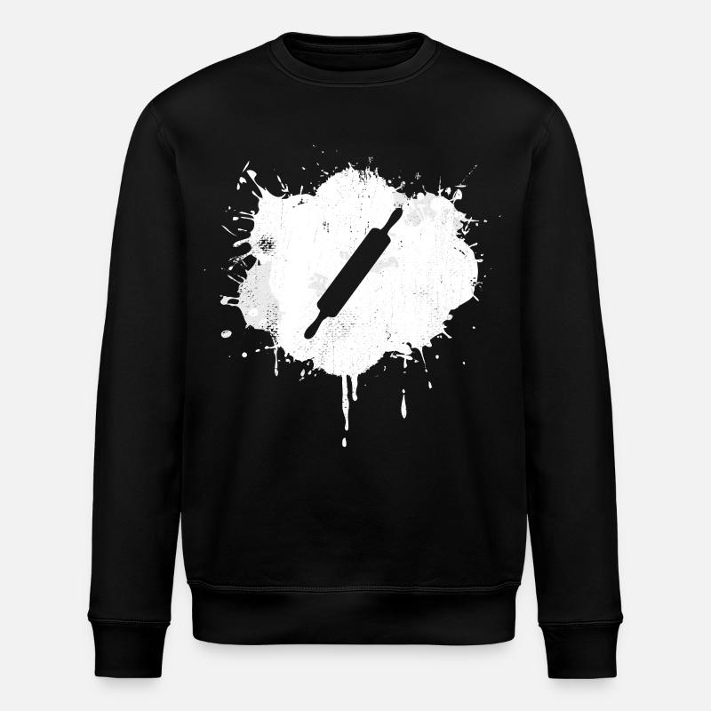 Rolling Pin Drawing - Stanley/Stella ROLLER Unisex Organic Sweatshirt - black