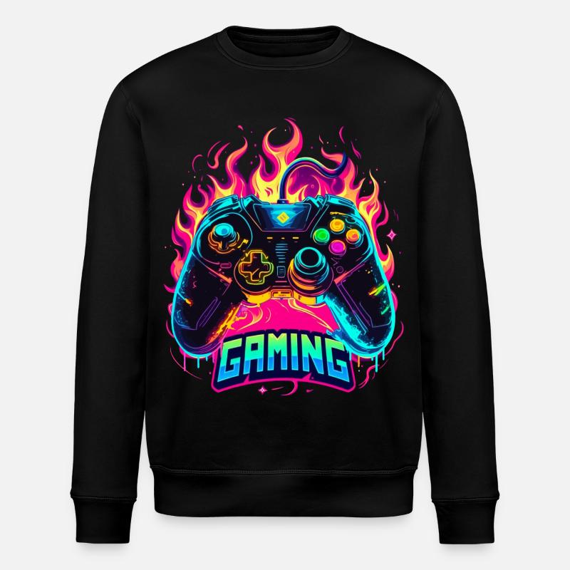 Manette de jeu Flames Art - Sweat bio ROLLER Stanley/Stella Unisexe - noir
