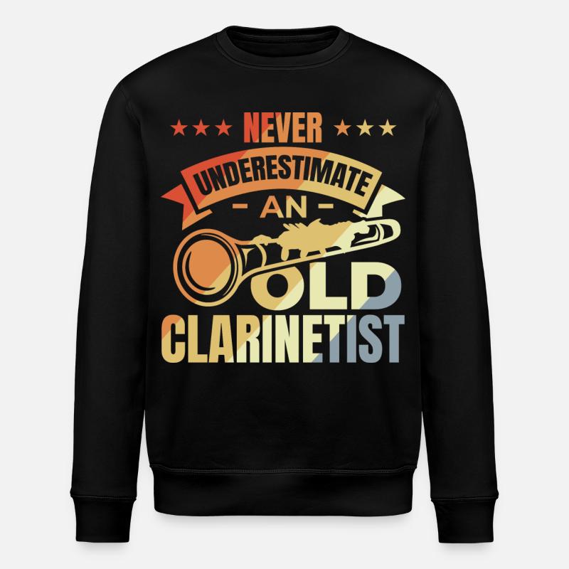 Never underestimate old clarinetists - Stanley/Stella ROLLER Unisex Organic Sweatshirt - black