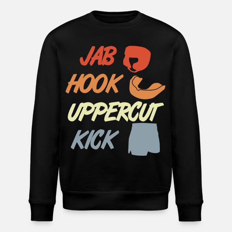 Jab Hook Uppercut Kick - Stanley/Stella Unisex Bio-Sweatshirt ROLLER - Schwarz