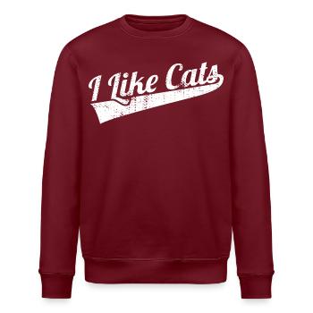 Ich mag Katzen - Stanley/Stella Unisex Bio-Sweatshirt ROLLER - Burgunderrot - Vorne - Nik (191cm)