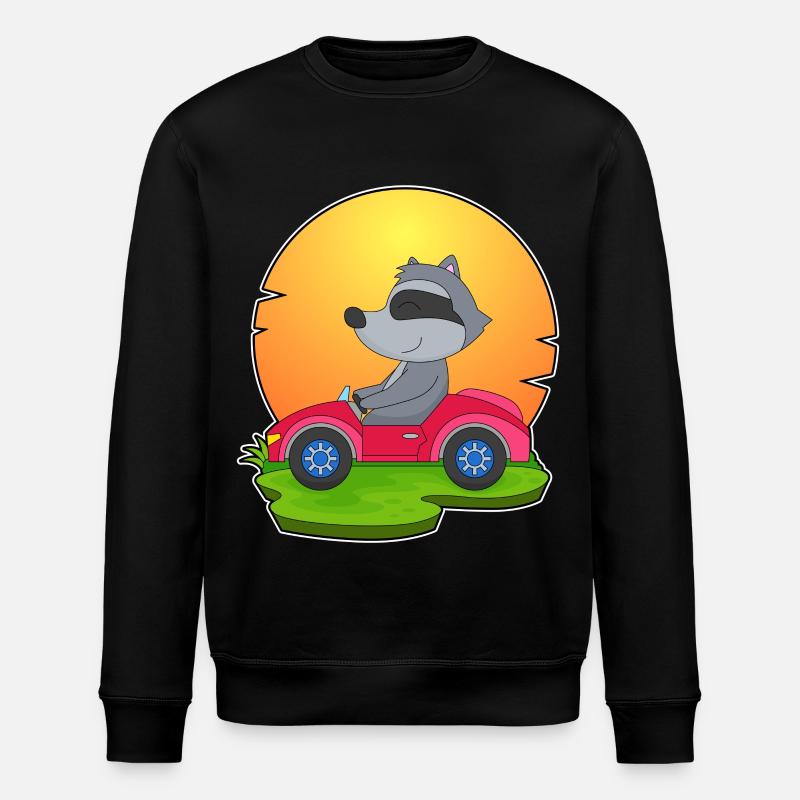 Waschbär Auto - Stanley/Stella Unisex Bio-Sweatshirt ROLLER - Schwarz