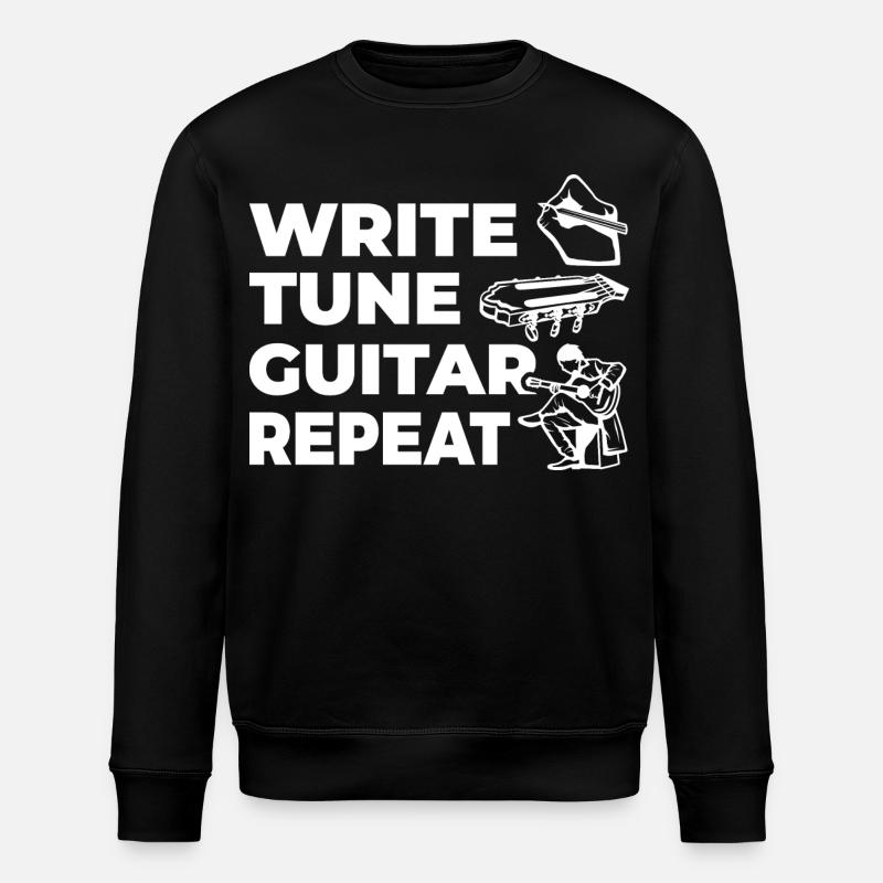Write Tune Guitar Repeat - Stanley/Stella Unisex Bio-Sweatshirt ROLLER - Schwarz