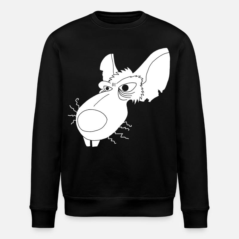 Rat d'égout blanc - Sweat bio ROLLER Stanley/Stella Unisexe - noir