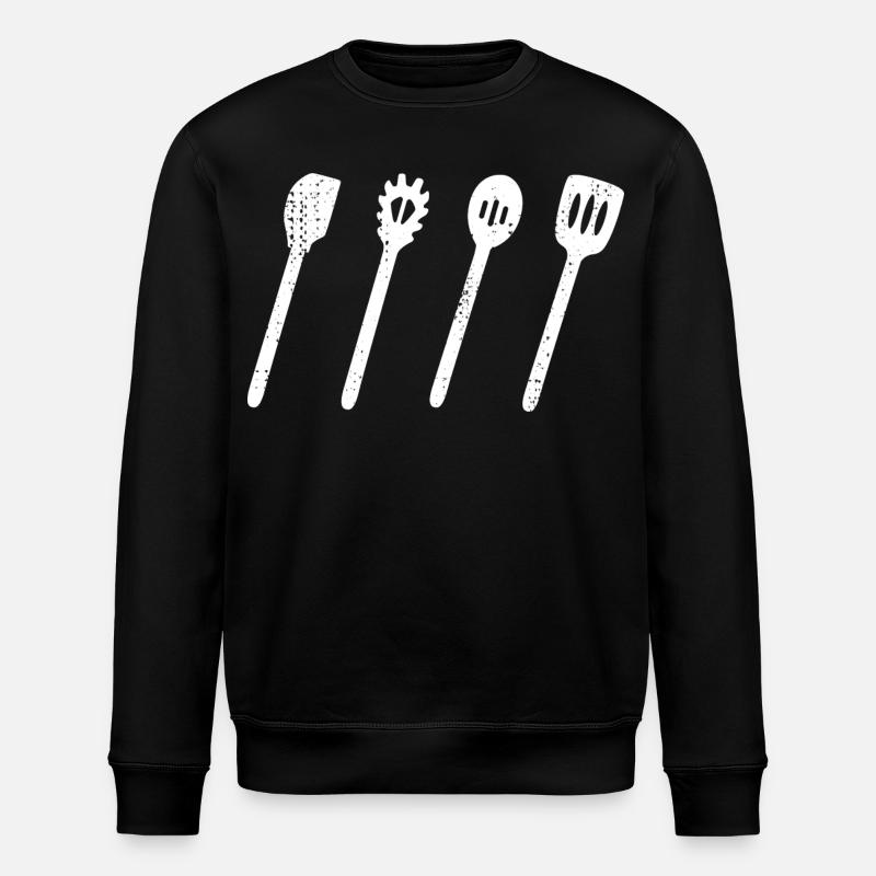 Wooden Spoon Set Drawing - Stanley/Stella ROLLER Unisex Organic Sweatshirt - black
