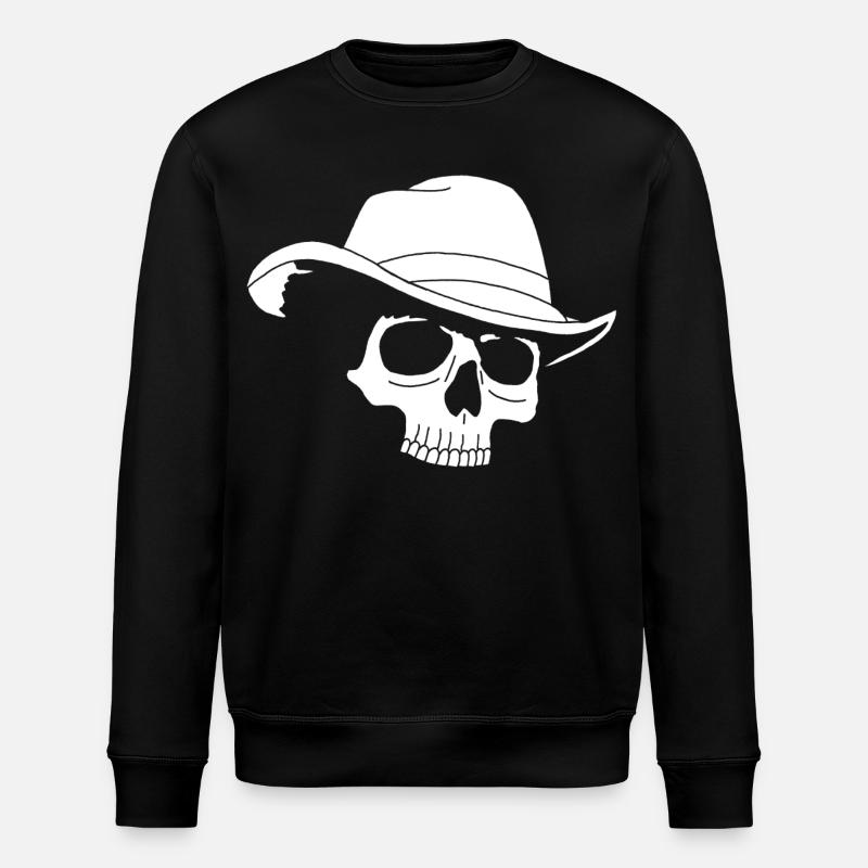 Crâne de cowboy - Sweat bio ROLLER Stanley/Stella Unisexe - noir