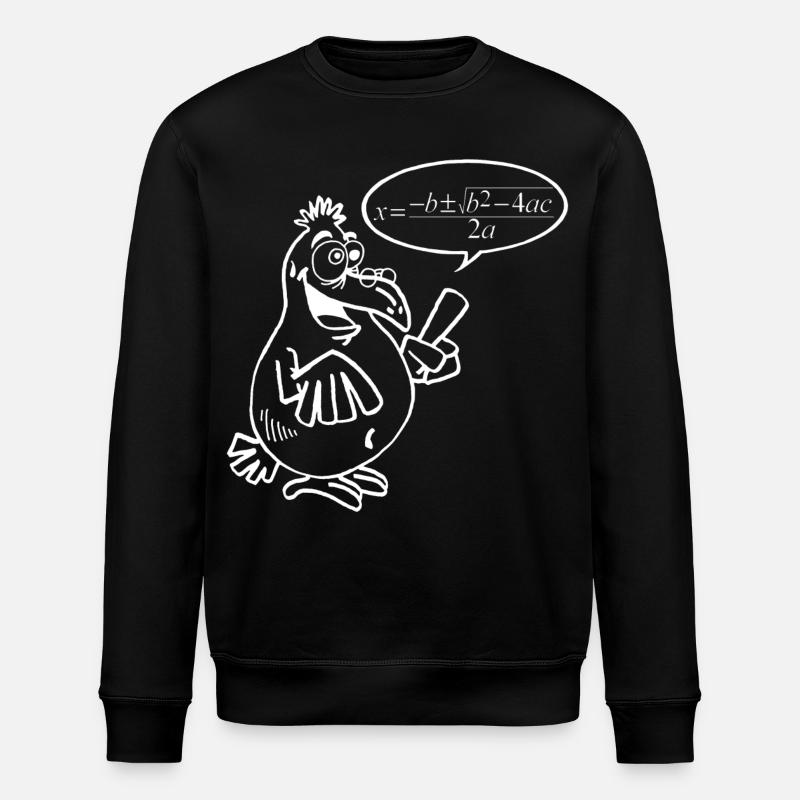 White Smart Bird - Stanley/Stella ROLLER Unisex Organic Sweatshirt - black