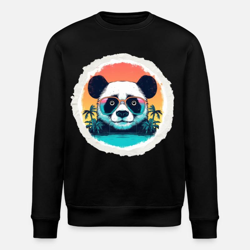 Bébé panda en vacances - Sweat bio ROLLER Stanley/Stella Unisexe - noir