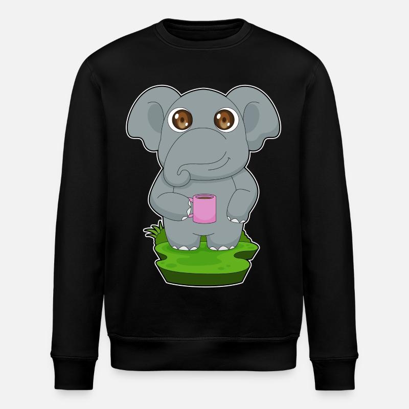 Elefant Kaffee Becher - Stanley/Stella Unisex Bio-Sweatshirt ROLLER - Schwarz