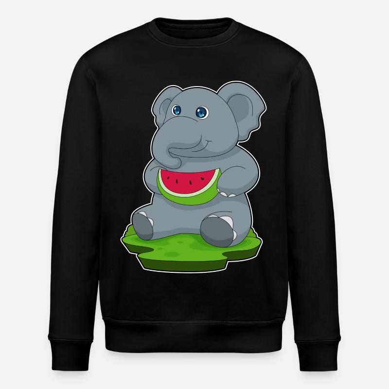Pastèque éléphant - Sweat bio ROLLER Stanley/Stella Unisexe - noir