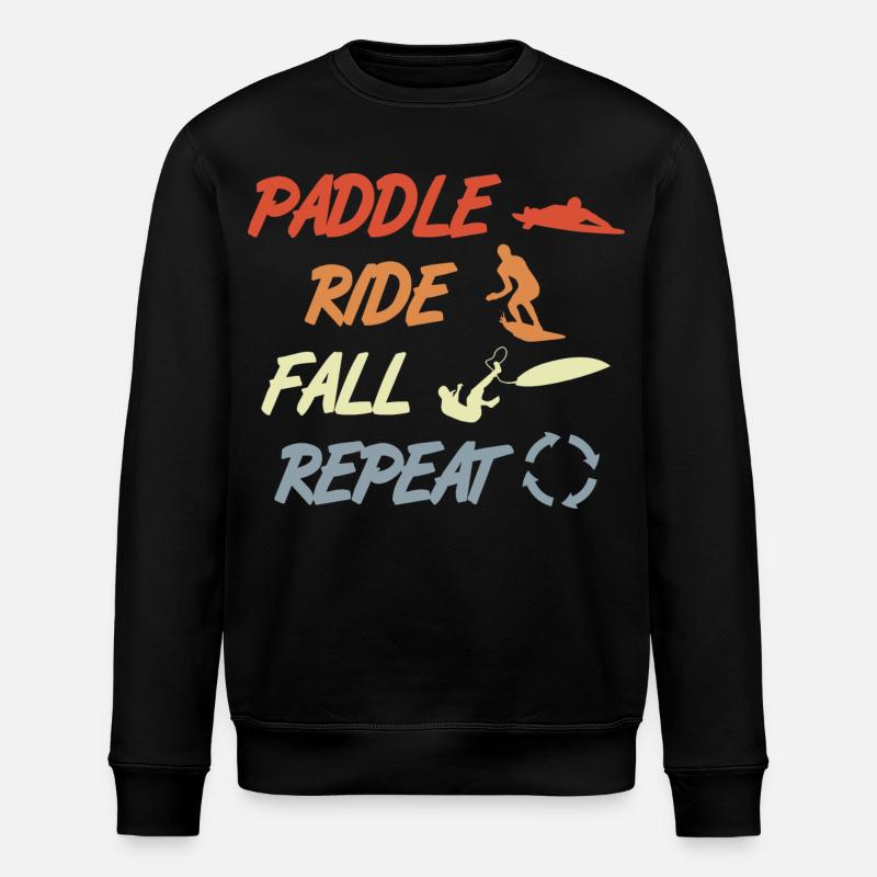 Paddle Surf Repeat - Stanley/Stella ROLLER Unisex Organic Sweatshirt - black