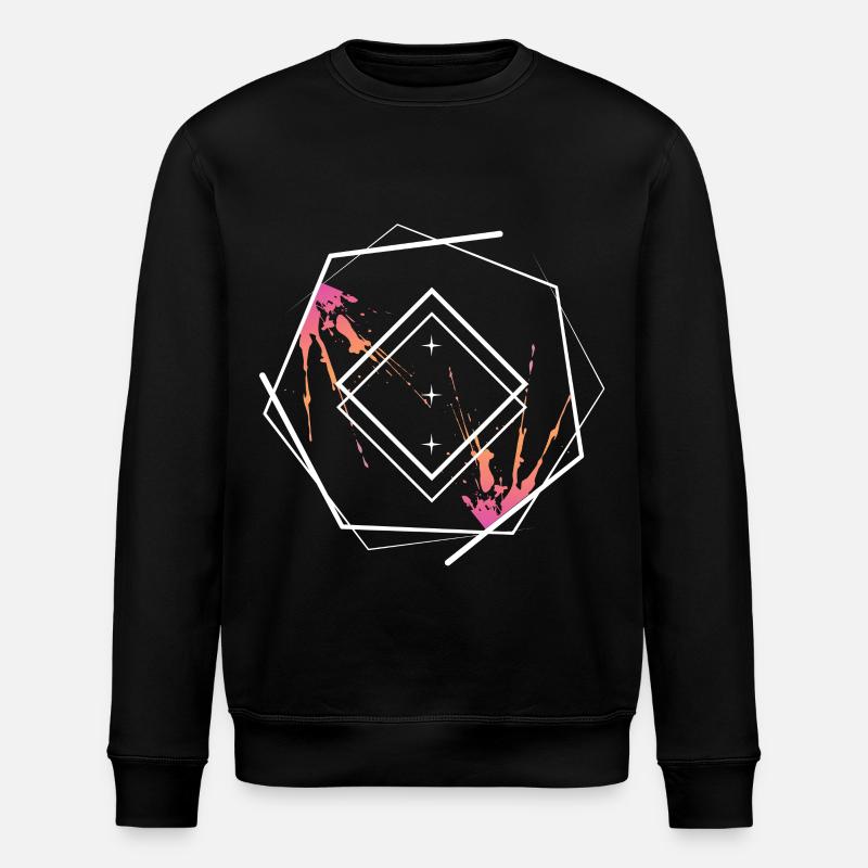 Geometric Diamond Frame Neon - Stanley/Stella ROLLER Unisex Organic Sweatshirt - black