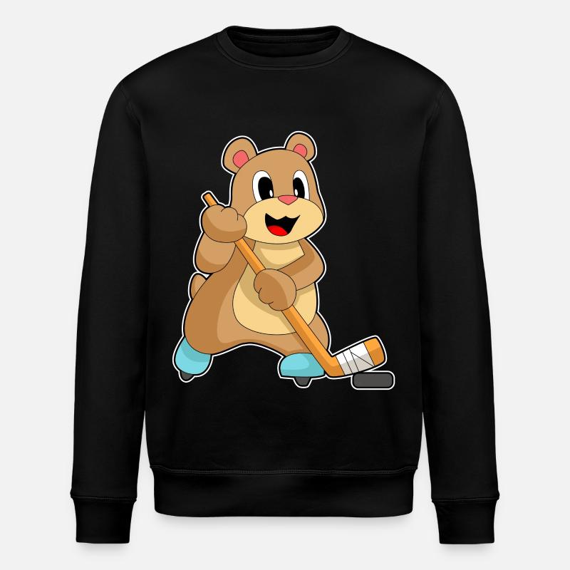 Bär Eishockey Eishockeyschläger - Stanley/Stella Unisex Bio-Sweatshirt ROLLER - Schwarz