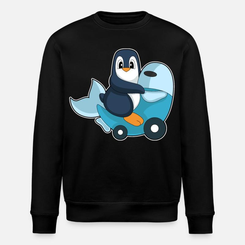 Pinguin Motorroller - Stanley/Stella Unisex Bio-Sweatshirt ROLLER - Schwarz