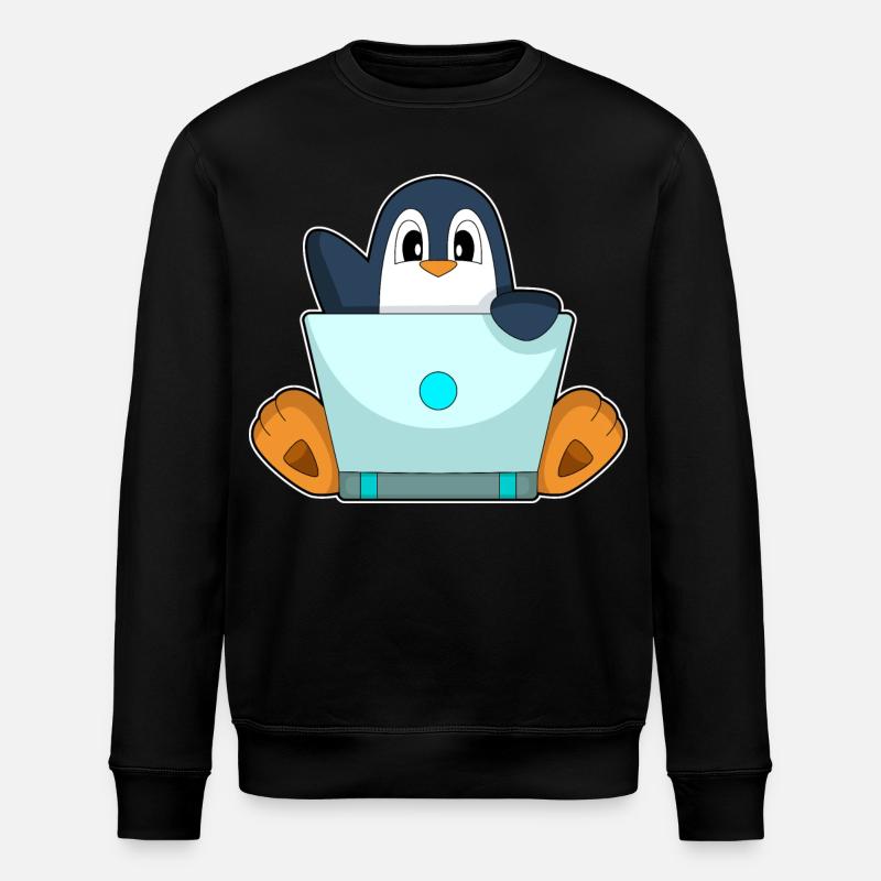 Penguin Laptop - Stanley/Stella ROLLER Unisex Organic Sweatshirt - black