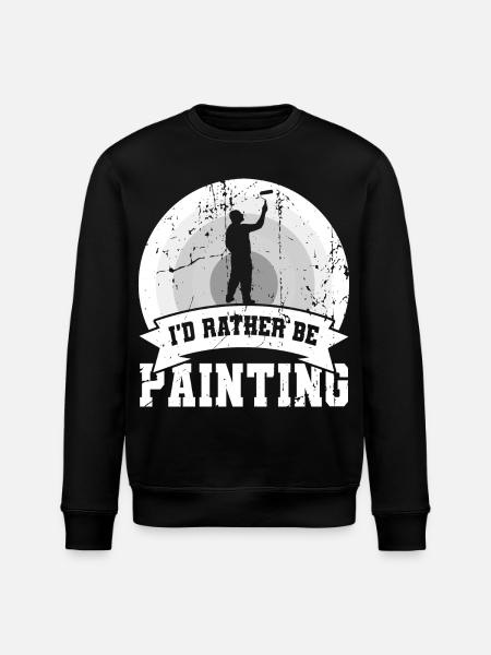 I'd rather paint - Stanley/Stella ROLLER Unisex Organic Sweatshirt - black