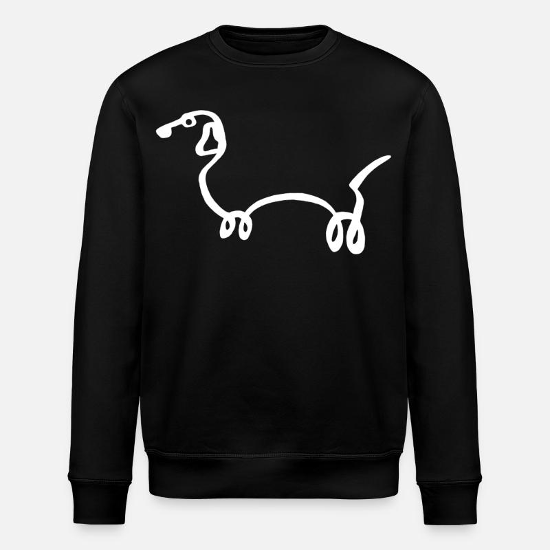 Esquisse du chien blanc - Sweat bio ROLLER Stanley/Stella Unisexe - noir
