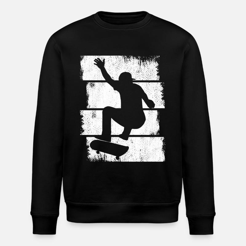 Skateboarding Junge Skizze - Stanley/Stella Unisex Bio-Sweatshirt ROLLER - Schwarz