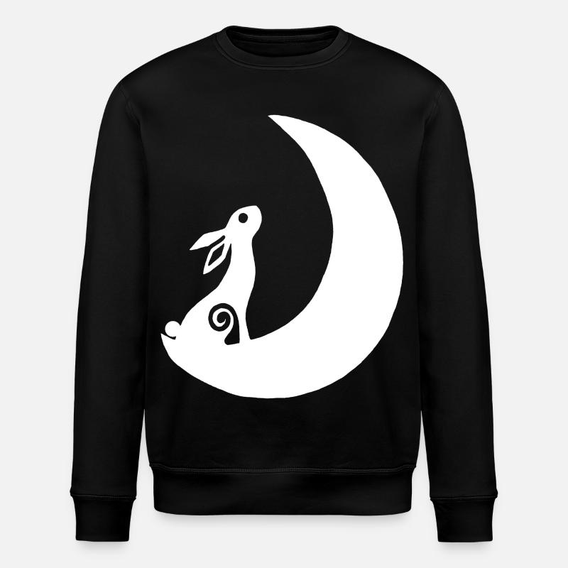 Un lapin sur la lune - Sweat bio ROLLER Stanley/Stella Unisexe - noir