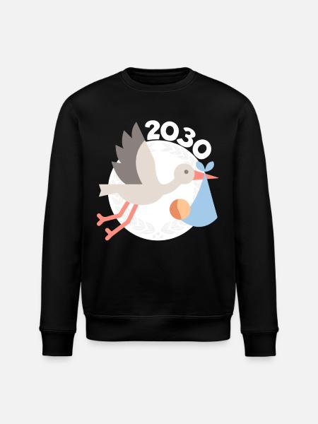 Cigogne avec bébé 2030 - Sweat bio ROLLER Stanley/Stella Unisexe - noir