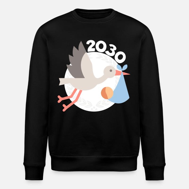 Cigogne avec bébé 2030 - Sweat bio ROLLER Stanley/Stella Unisexe - noir