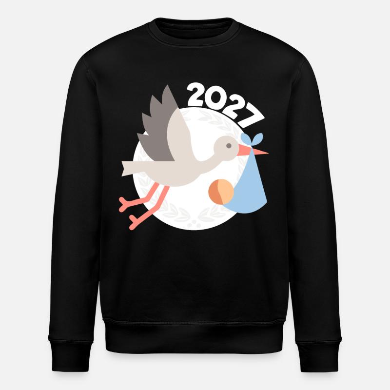Cigogne avec bébé 2027 - Sweat bio ROLLER Stanley/Stella Unisexe - noir