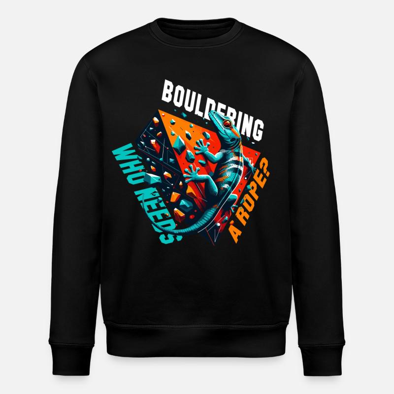 Bouldering Gecko Rope? Gift - Stanley/Stella ROLLER Unisex Organic Sweatshirt - black