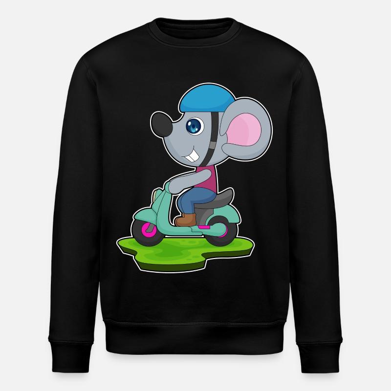 Maus Motorroller - Stanley/Stella Unisex Bio-Sweatshirt ROLLER - Schwarz