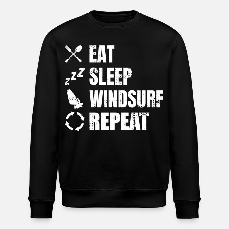 Eat Sleep Windsurf Repeat - Stanley/Stella ROLLER Unisex Organic Sweatshirt - black