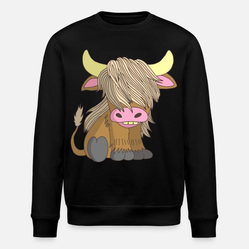 Vache à poil long - Sweat bio ROLLER Stanley/Stella Unisexe - noir