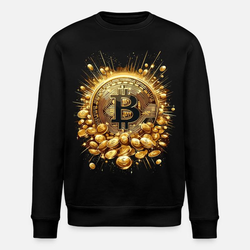 Bitcoin Explosion Crypto Enthusiasts - Stanley/Stella ROLLER Unisex Organic Sweatshirt - black