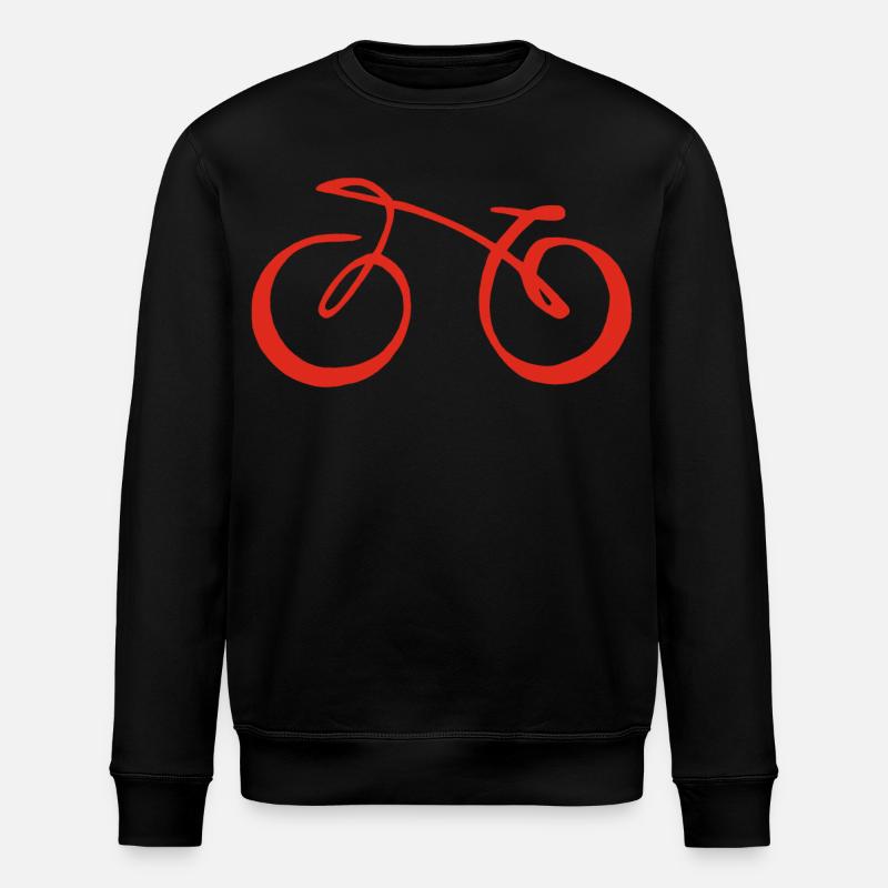 Rød minimalistisk cykel - Stanley/Stella økologisk unisex-sweatshirt ROLLER - sort