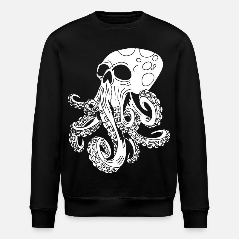 Crâne de pieuvre - Sweat bio ROLLER Stanley/Stella Unisexe - noir