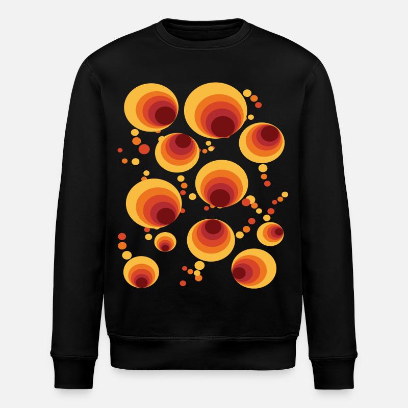 Abstract Polka Dots Circle Pattern - Stanley/Stella ROLLER Unisex Organic Sweatshirt - black