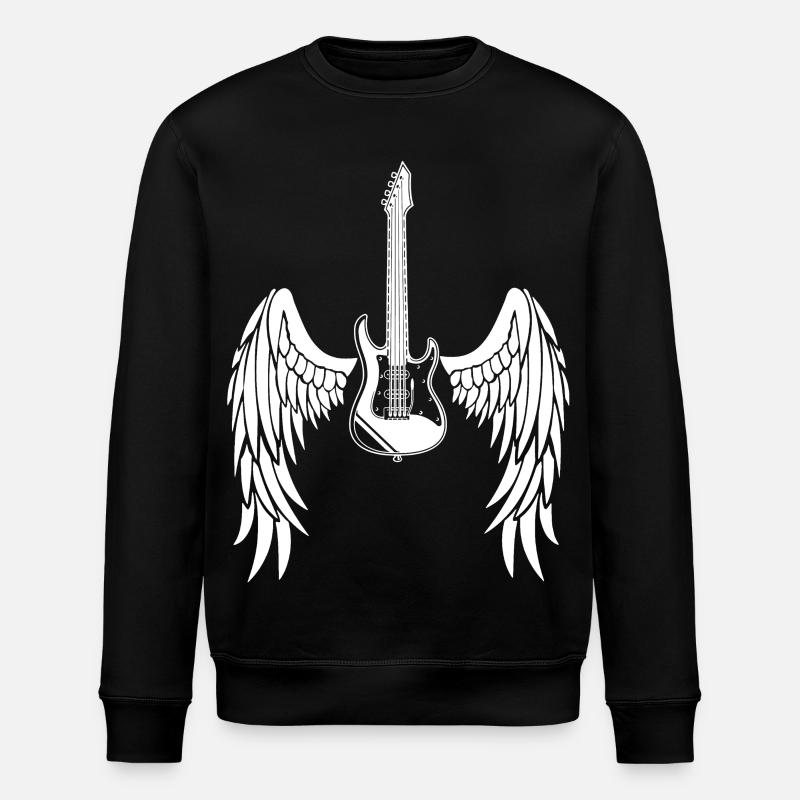 Winged Guitar - Stanley/Stella ROLLER Unisex Organic Sweatshirt - black