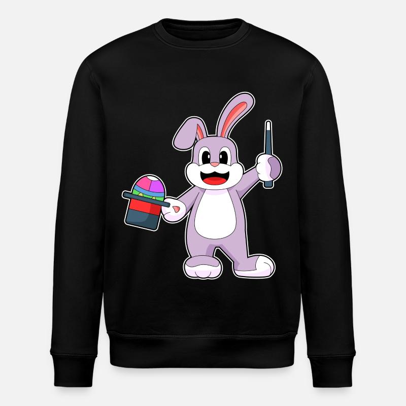 Hase Ostern Zauberer - Stanley/Stella Unisex Bio-Sweatshirt ROLLER - Schwarz